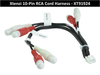 Xtenzi XT91924 10Pin RCA Harness Cord For Alpine ILXF509, ILX507 Front/Rear/Sub-W